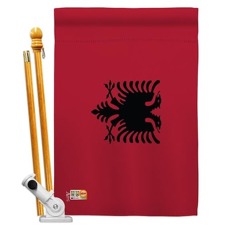 Americana Home & Garden AA-CY-HS-140003-IP-BO-D-US18-AG 28 X 40 In. Albania Flags Of The World Nationality Impressions Decorative Vertical Double Side